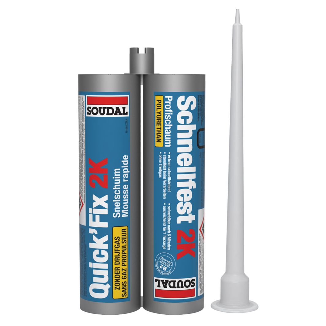 Soudal 2K-Schnellfest, 2K PU-Schnellschaum, Zargenschaum, 210ml