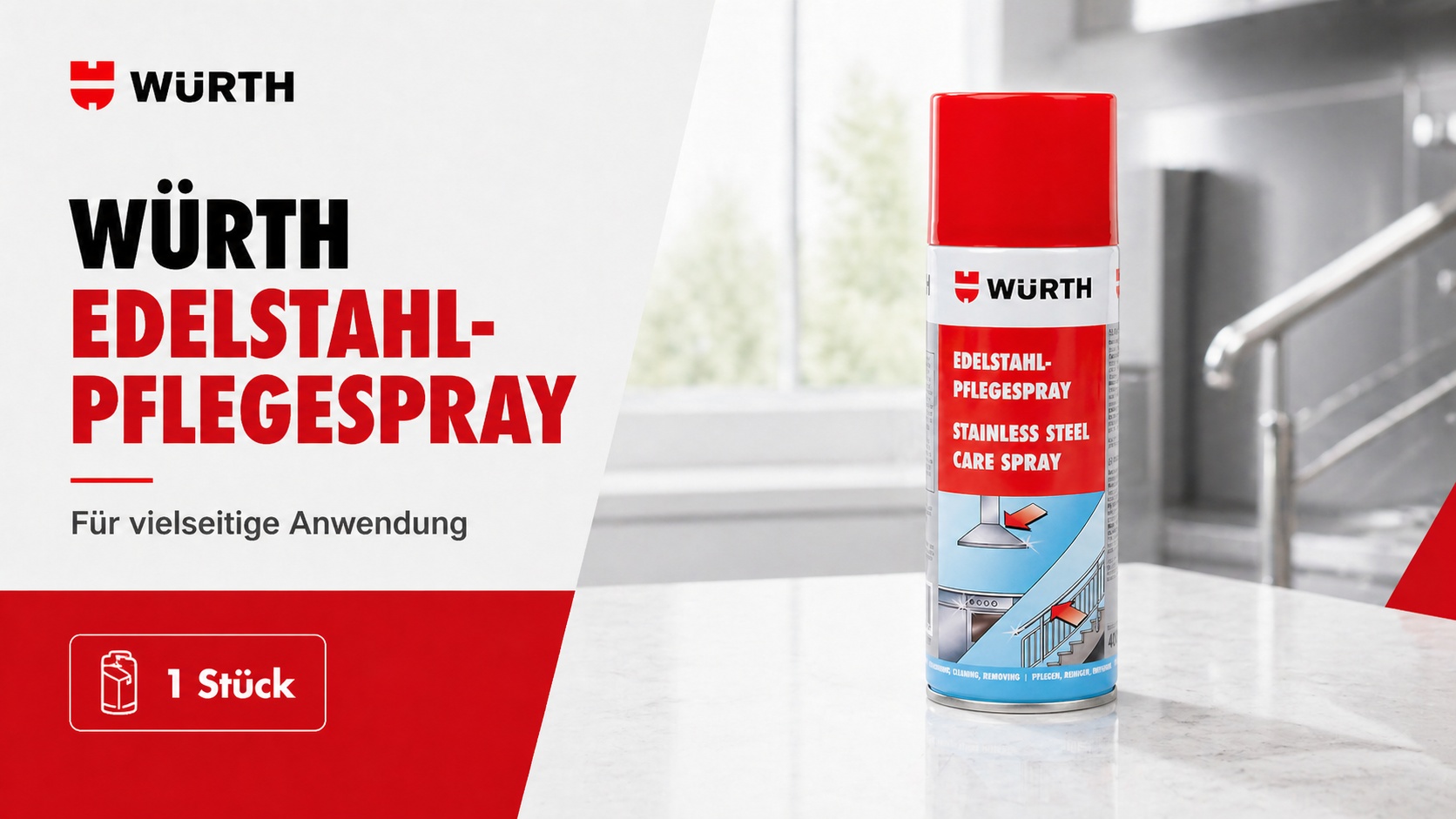 Würth Edelstahlpflegespray 400 ml Edelstahlreiniger Pflege Spray 0893121