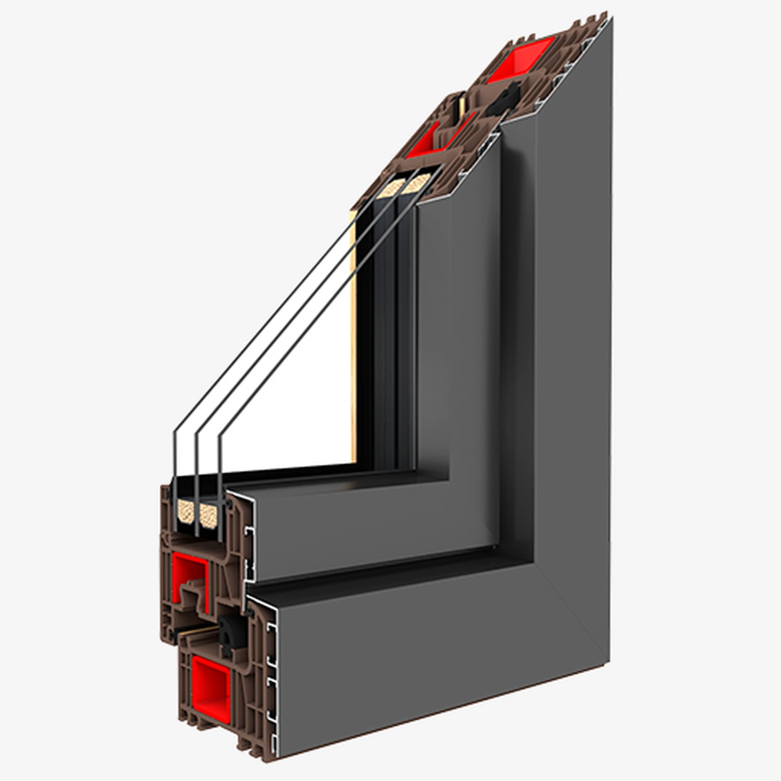 Drutex Kunststoff-Aluminium Fenster Profilsystem: IGLO Energy Alucover