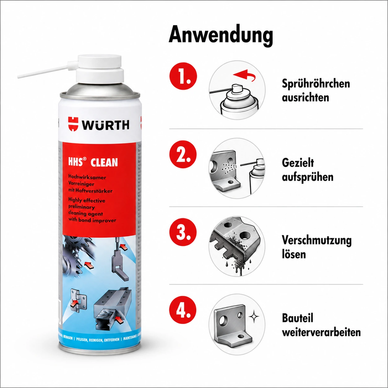Würth HHS Clean Haftschmierstoff Vorreiniger 500 ml
