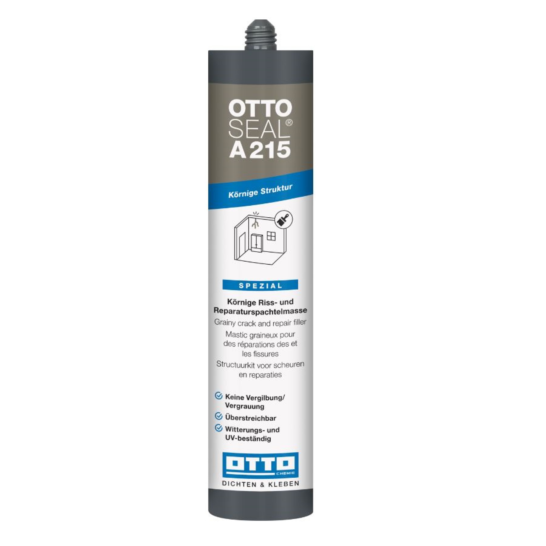 Acryl Dichtstoff A215 Premium Reparaturspachtelmasse 310 ml Kartusche