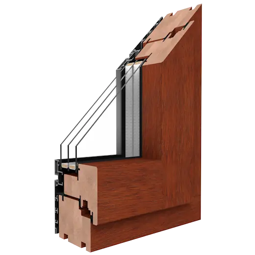 Drutex Holz-Aluminium Fenster Profilsystem: Duoline-78 Meranti