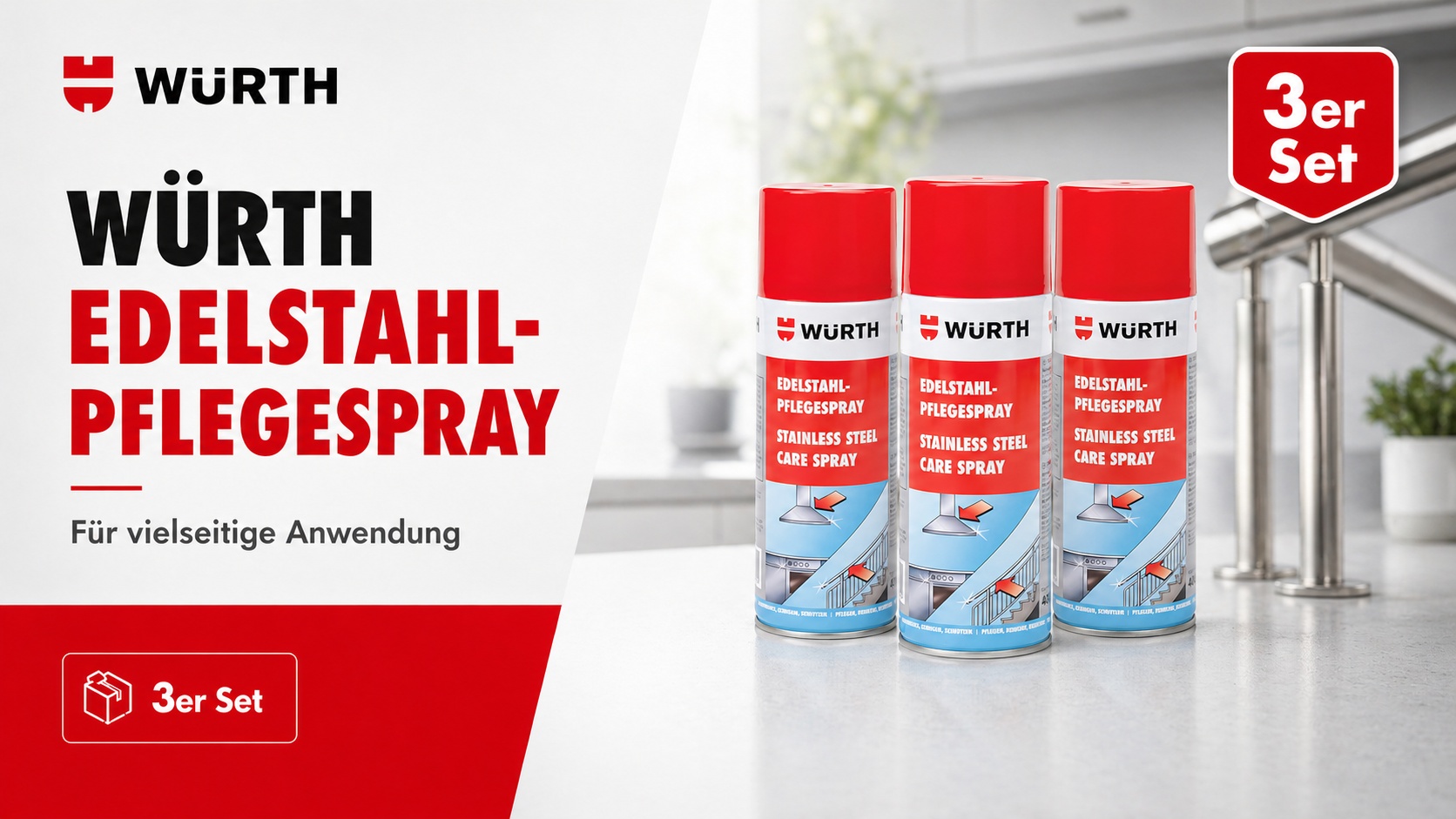 Würth Edelstahlpflegespray 400 ml Edelstahlreiniger Pflege Spray 0893121