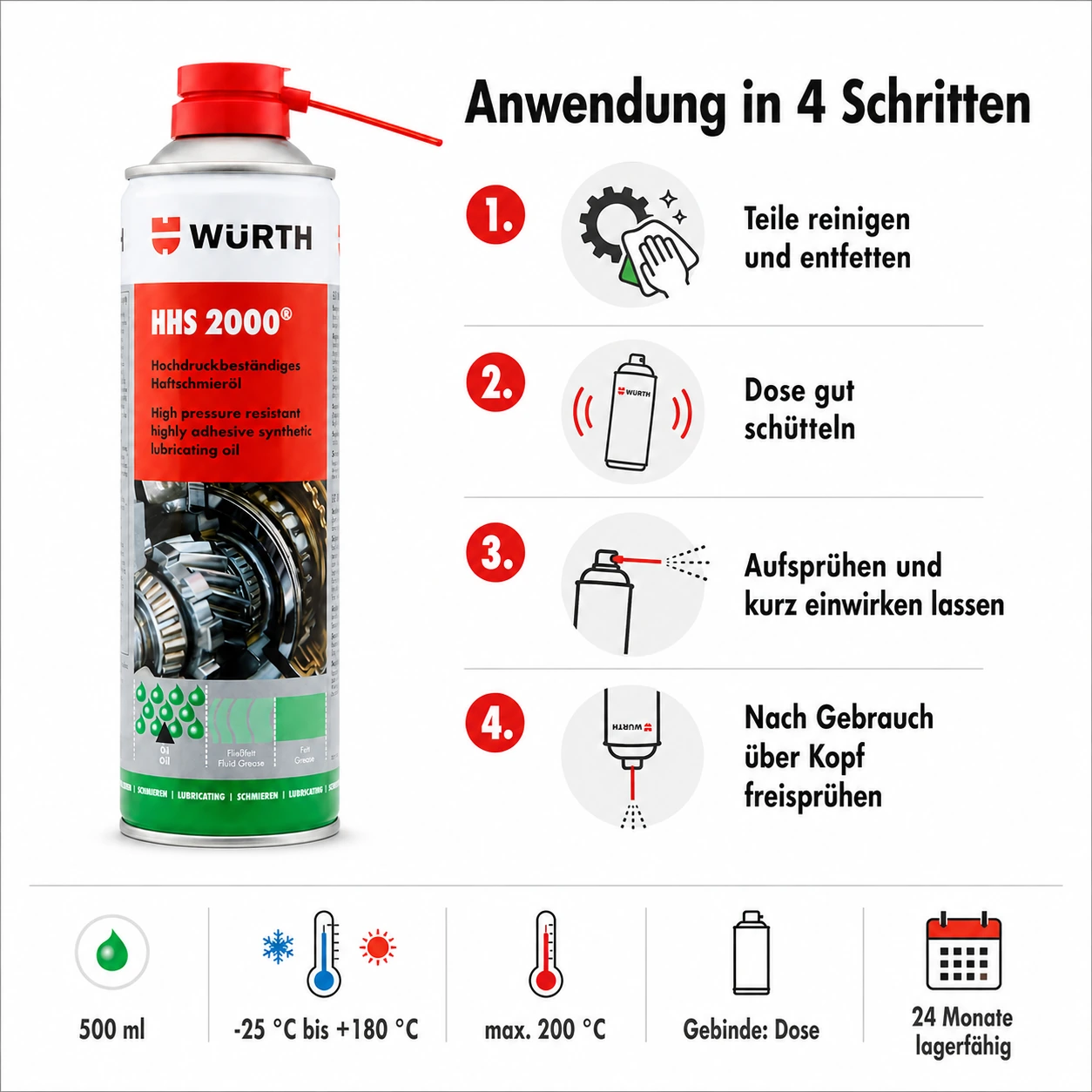 Würth HHS 2000 Haftschmierstoff 500 ml