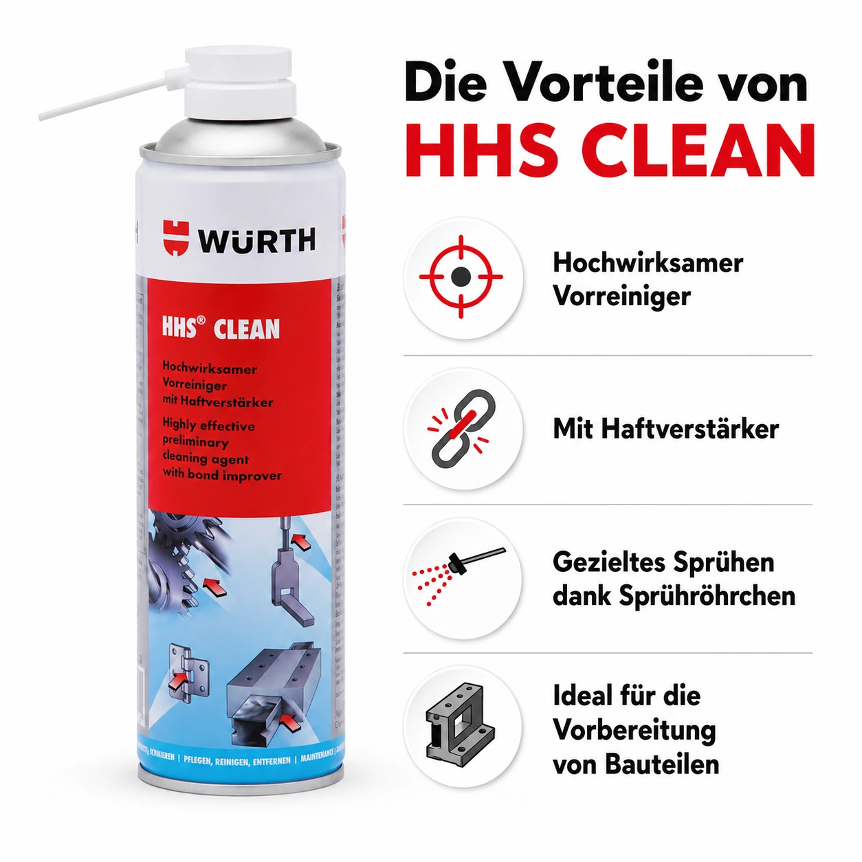Würth HHS Clean Haftschmierstoff Vorreiniger 500 ml